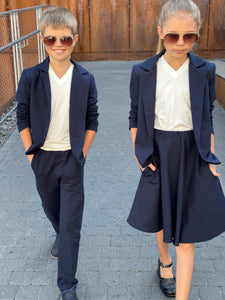 Mokyklinės uniformos kelnės klasikinės mėlynos - rzstyle.lt