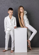 Load image into Gallery viewer, 2 dalių baltas kostiumas mergaitei - rzstyle.lt