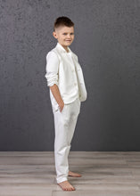 Load image into Gallery viewer, 2 dalių baltas kostiumas berniukui - rzstyle.lt