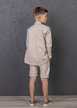 Load image into Gallery viewer, Kostiumas berniukui su šortais, smėlio spalvos - rzstyle.lt