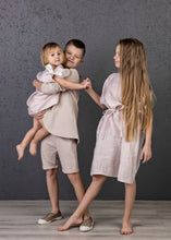 Load image into Gallery viewer, Kostiumas berniukui su šortais, smėlio spalvos - rzstyle.lt